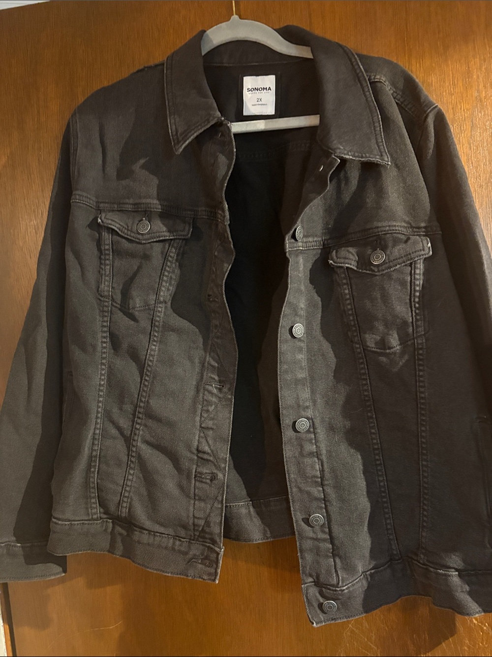 Sonoma Black Denim Jacket with Button Front